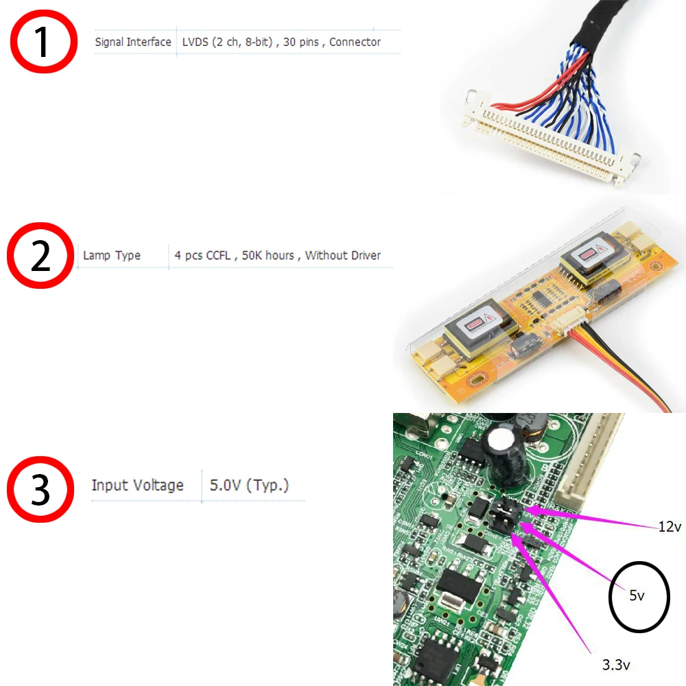 ZS.63W.A8R00 universal lcd controller board DVB-T2/T/C digital TV 4pcs ccfl inverter +30P 2ch 8-bit lvds kit