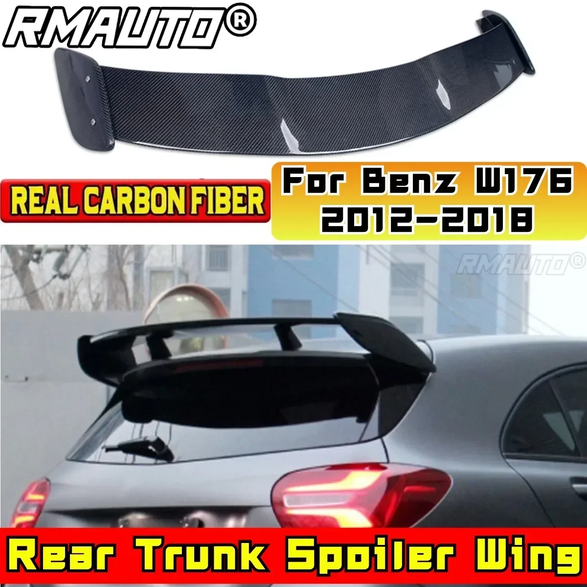 Car Rear Roof Wing Body Kit Car Rear Spoiler Wing For Mercedes W176 W177 Benz A Class A180 A200 A220 A250 A260 AMG A45 2012-2018