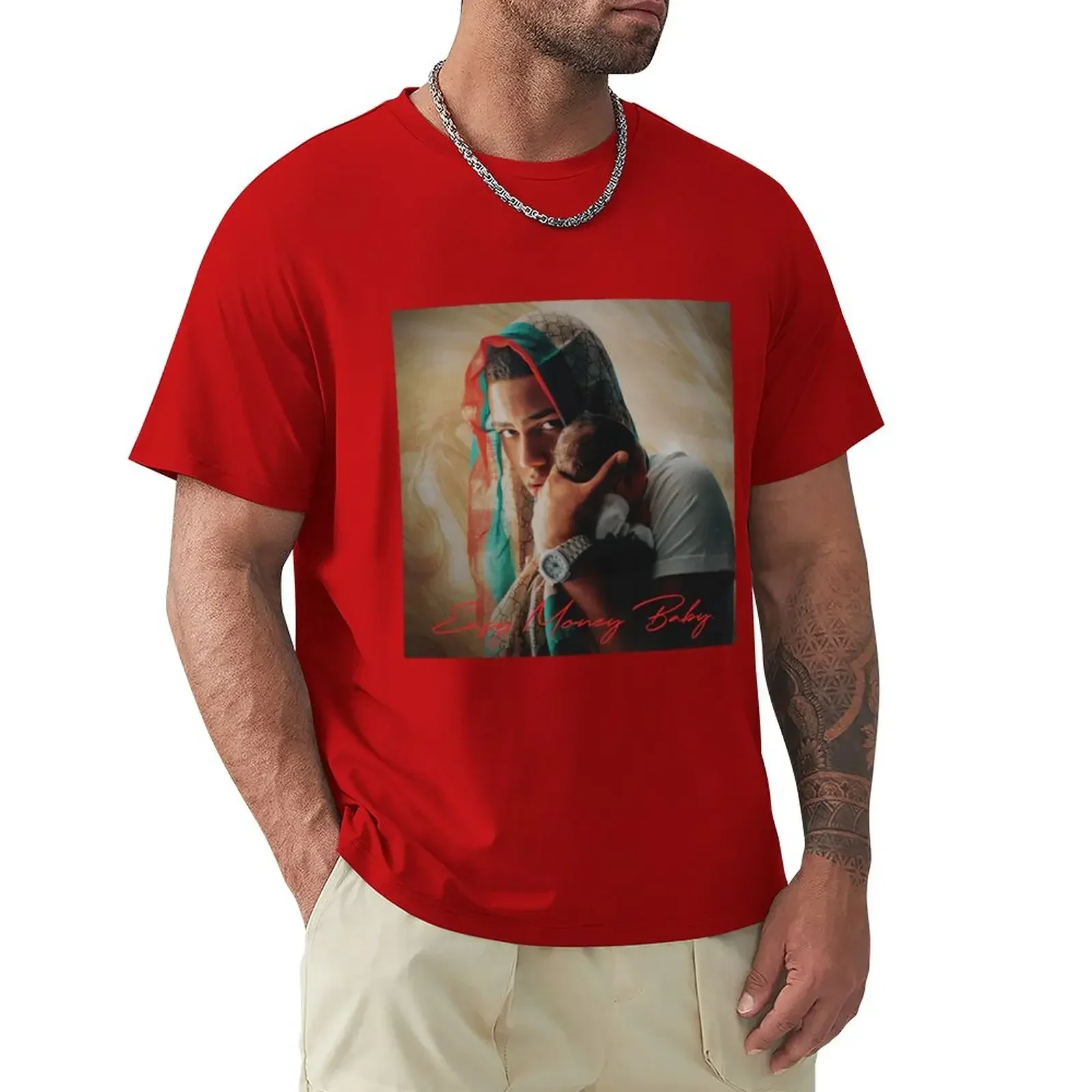

2025 new model Myke Towers Easy Money Baby T-Shirt heavyweights mens t shirt heavyweight Round Collar Outfits funny Summer fashi