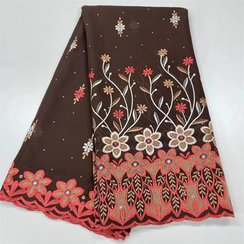 African Lafaya Material Swiss Lace Fabric 2023 High Quality Nigerian Lace With Stones Dubai Style 100%Cotton Dry Embroidery Lace