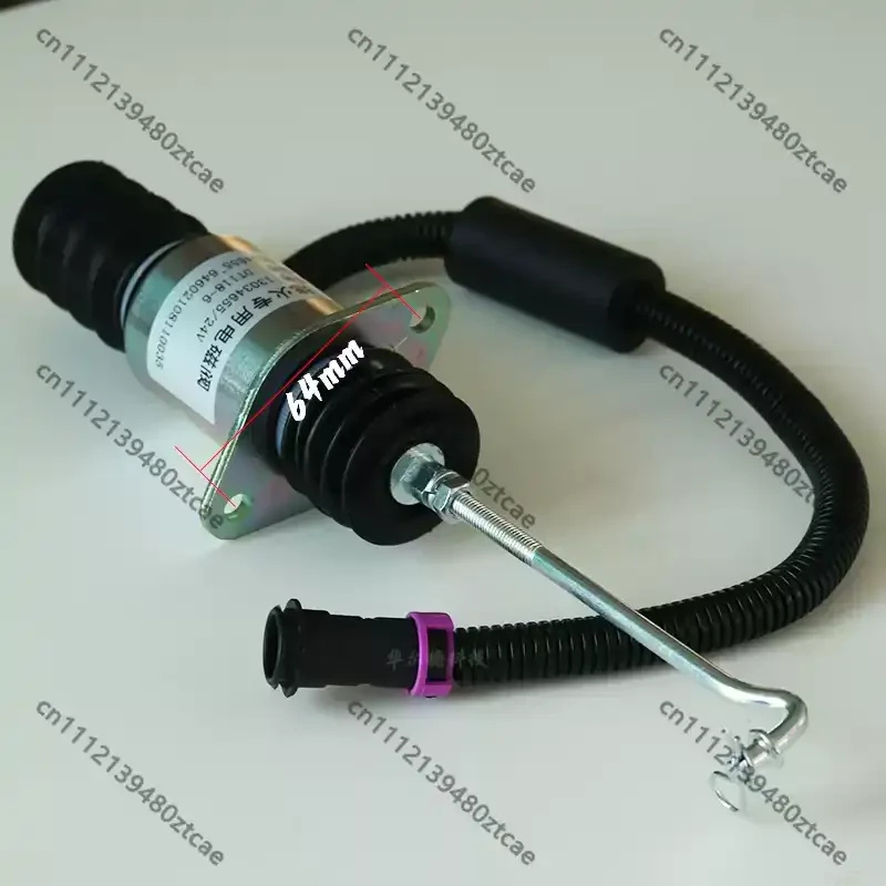 13034655 DT118-6 24V Fuel Cut Off Solenoid Valve Flameout Stop Solenoid Fit for WP4 WP6 Marine Diesel Engine