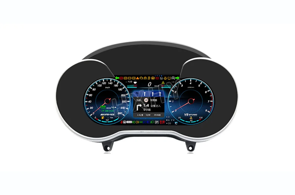 New LCD Car Digital Cluster Instrument CockPit Android 13 For Benz GLC/C Class W205 X205 2015-2020 Screen Speedmeter Dashboard
