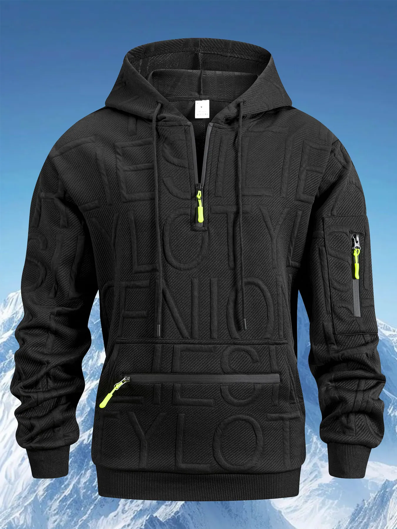 سترة بغطاء للرأس بنصف سحاب للرجال للجري والتمارين والمشي لمسافات طويلة ملابس رياضية للصالة الرياضية أنيقة وبسيطة موضة ربيع الخريف والشتاء سترة رياضية #3