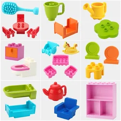 Grandes Blocos de Construção para Crianças, Acessórios para Móveis, Utensílio para Casa, Mesa, Cadeira, Tijolos Montar Brinquedos, Presente Kids