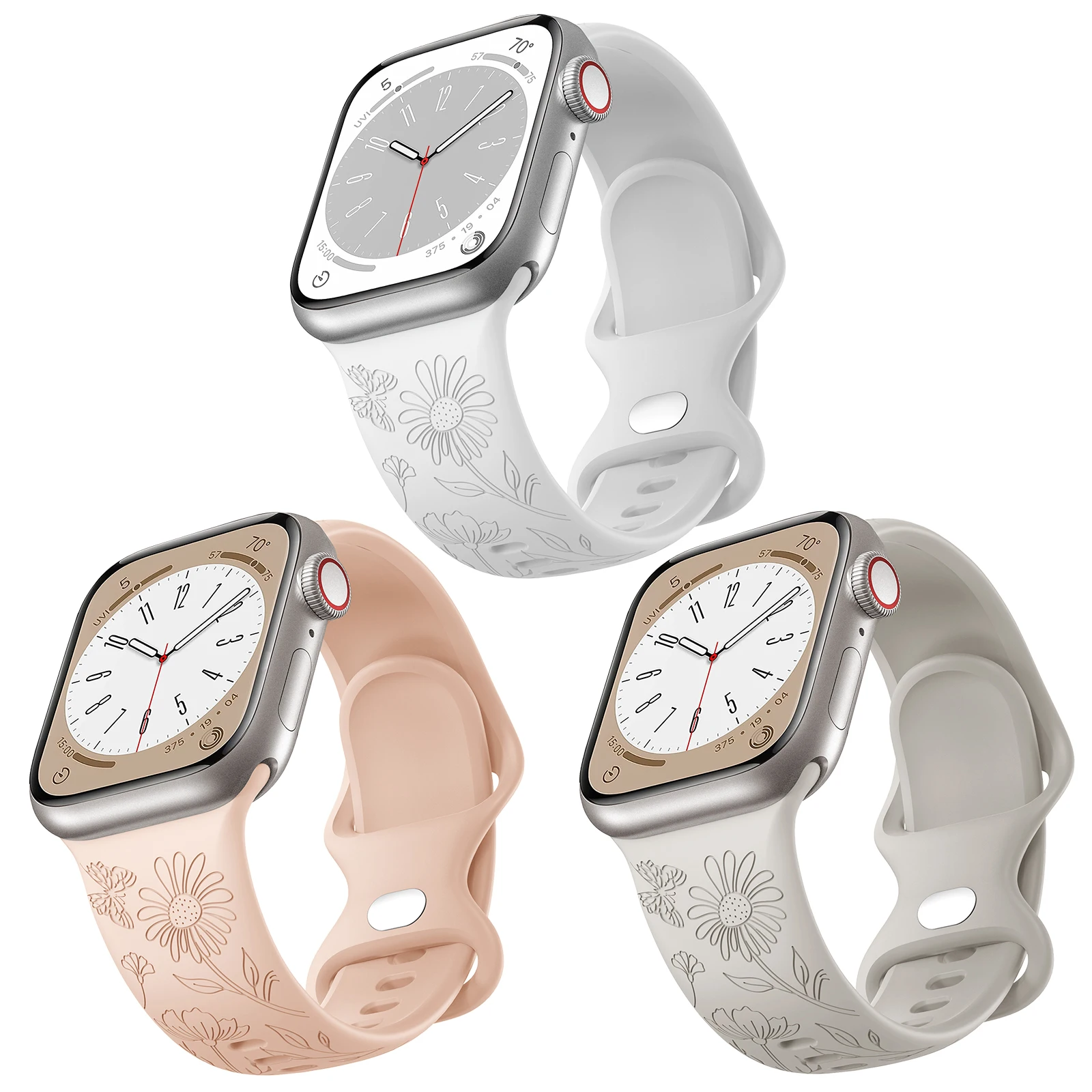 Silikonowy pasek do zegarka Butterfly, do Apple Watch 40/44/41/49/45/38/42mm, kompatybilny z seriami Watch 10/9/7/SE/6/5/4/8/ultra.