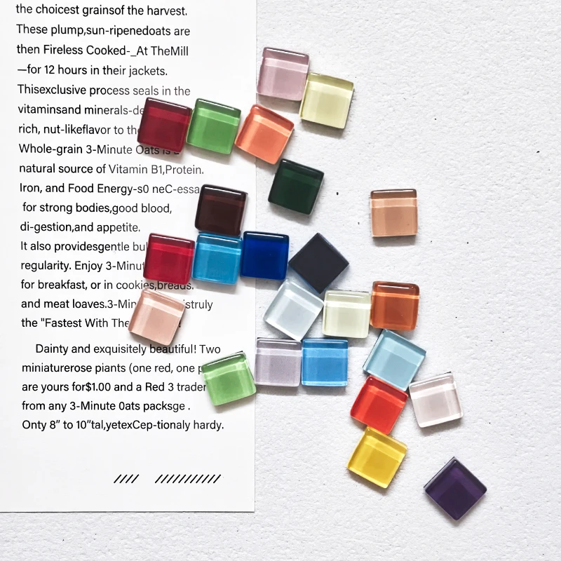 7/10/24pcs Creative Colorful Mini Crystal Transparent Glass Mosaic Refrigerator Cute Magnets Set Fridge Photo Colorful Decor