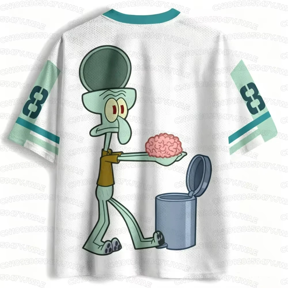 2026 Sommer Herren- und Damen-Kurzarm-T-Shirt mit Thaddaus-Cartoon-Print, schnelltrocknend, V-Ausschnitt, lässiges Kinder-T-Shirt-Oberteil – Detail 6