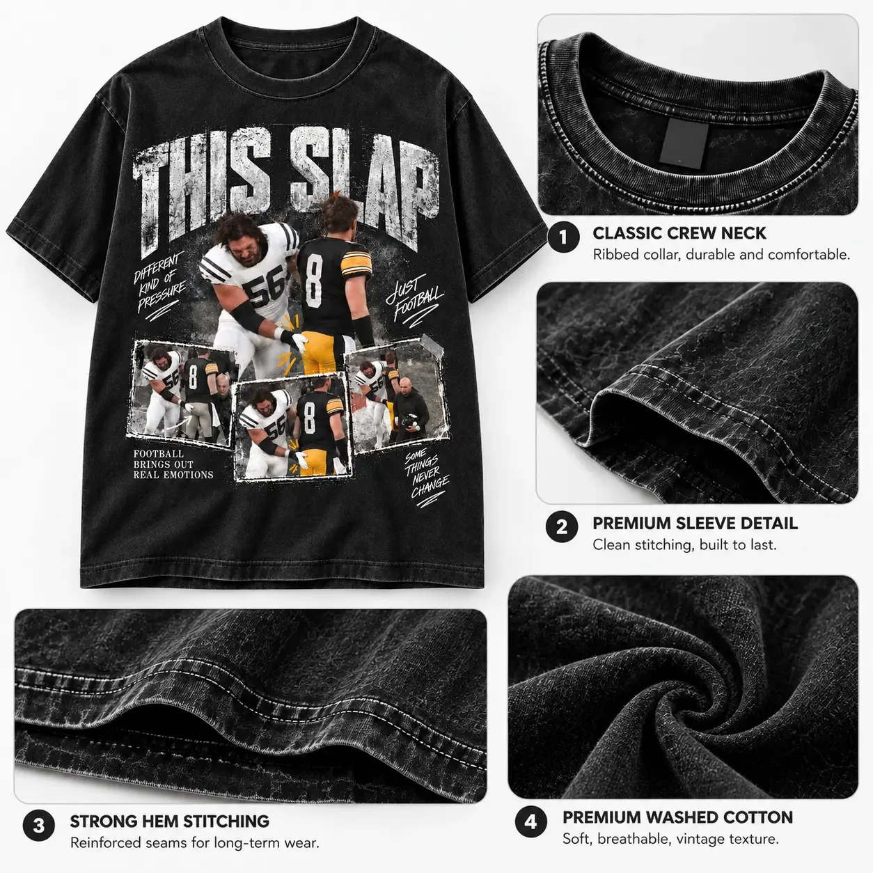 Viral Football Slap Moment Graphic Tee, NFL Drama Inspired Shirt, Football Fan Streetwear, Game Day Casual T-Shirt