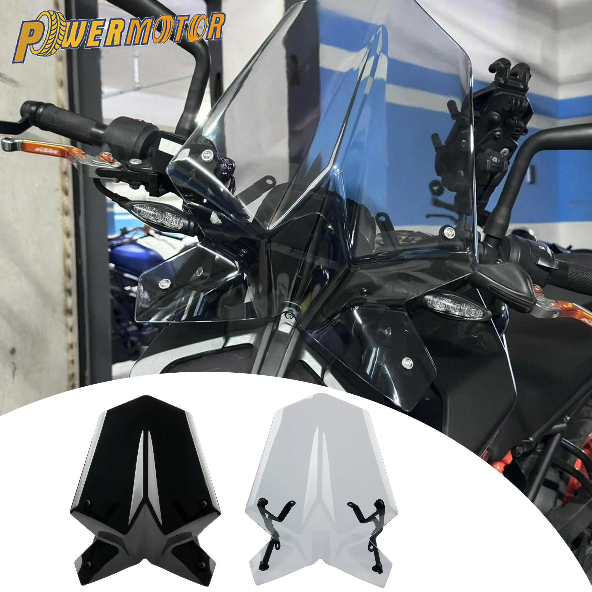 

For KTM 125 250 390 Duke 2017-2024 Motorcycle Windshield Visor Wind Deflector PC Plastic Street Bike Windscreen Modified Parts