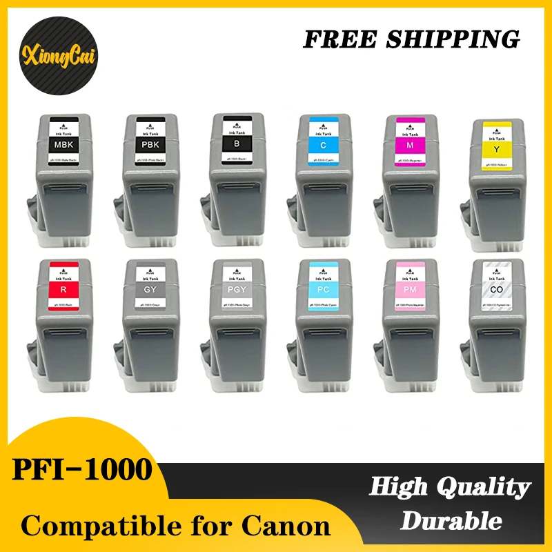 

12Color PFI-1000 PFI1000 Premium Compatible Printer Color Ink Cartridge Suit for Canon imagePROGRAF PRO-1000 full ink with chip