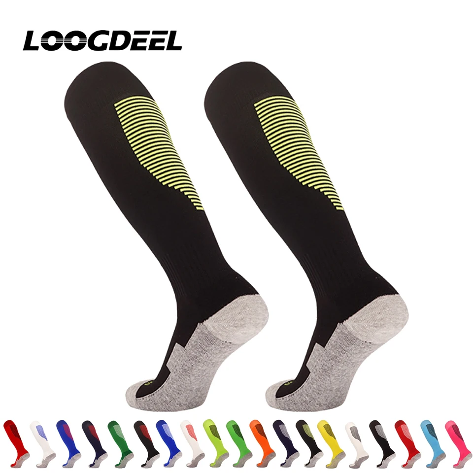 

Loogdeel 1Pair Summer Professional Men's Long Football Socks Non-slip Children's Training Socks with Terry Sole