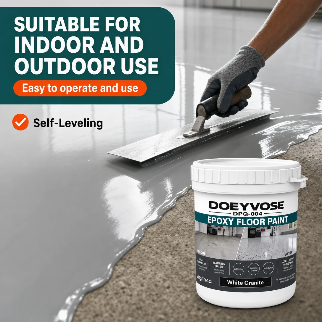 500g White Granite Epoxy Coating Multi‑Purpose Floor Paint for Concrete Surface