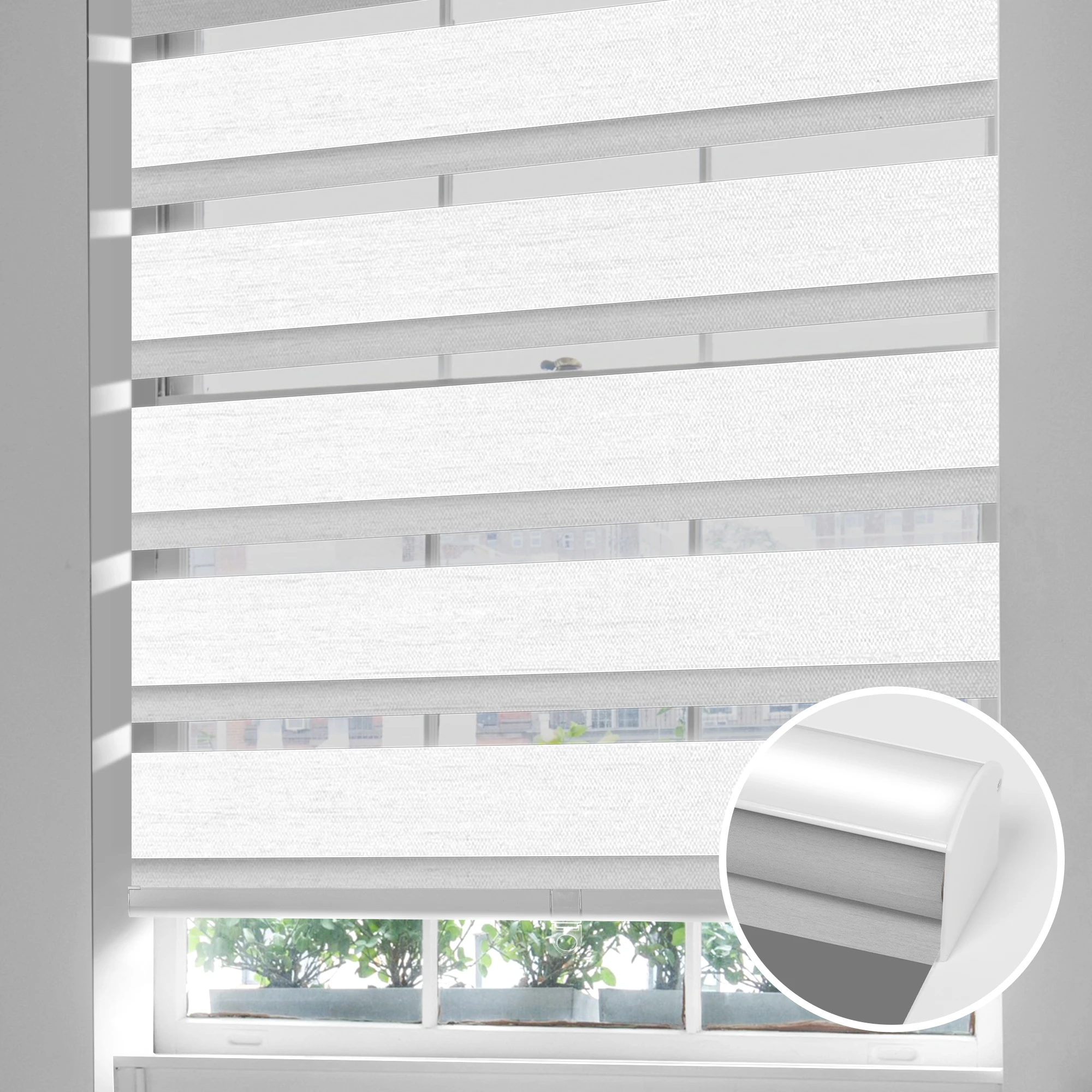 Pocageum Custom Size & Color Blackout Window Roller Blinds Privacy Shades Thermal Insulated Bead Chain for Bedroom Living Room