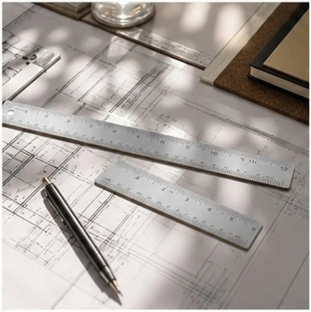 3Pcs Cork Rulers Stainless Steel Non Slip Straight Edge Metal Rulers 12Inch 6Inch Metric Inch Scale Office Woodworking