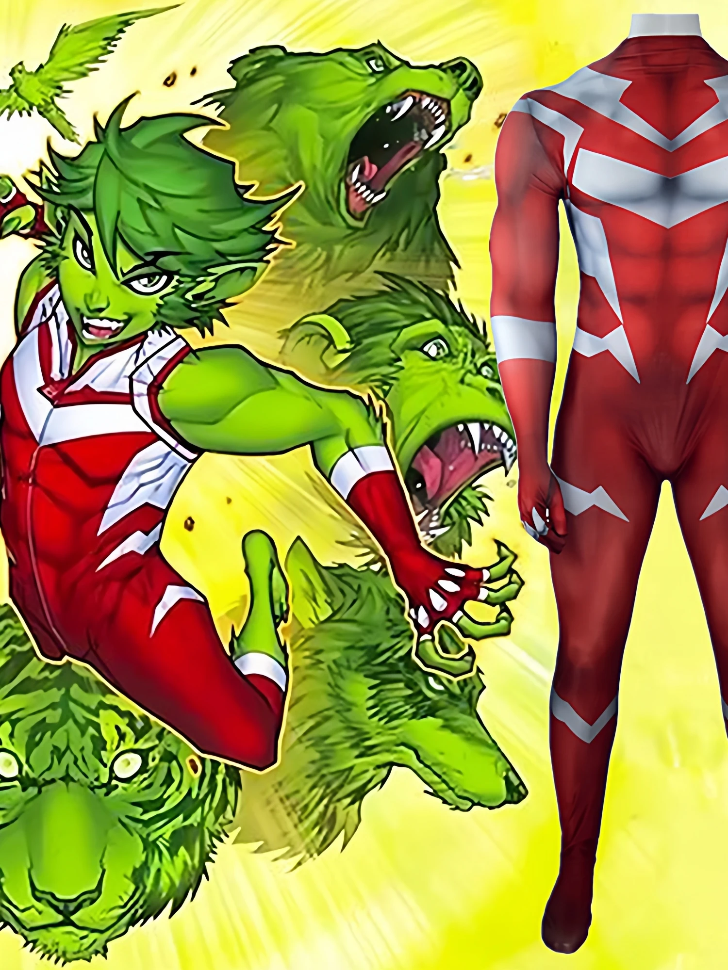 

Beast Boy Comic Hero Cosplay Costume Halloween Role-playing Outfit Women's Traditional Chinese Clothing Stage Costume