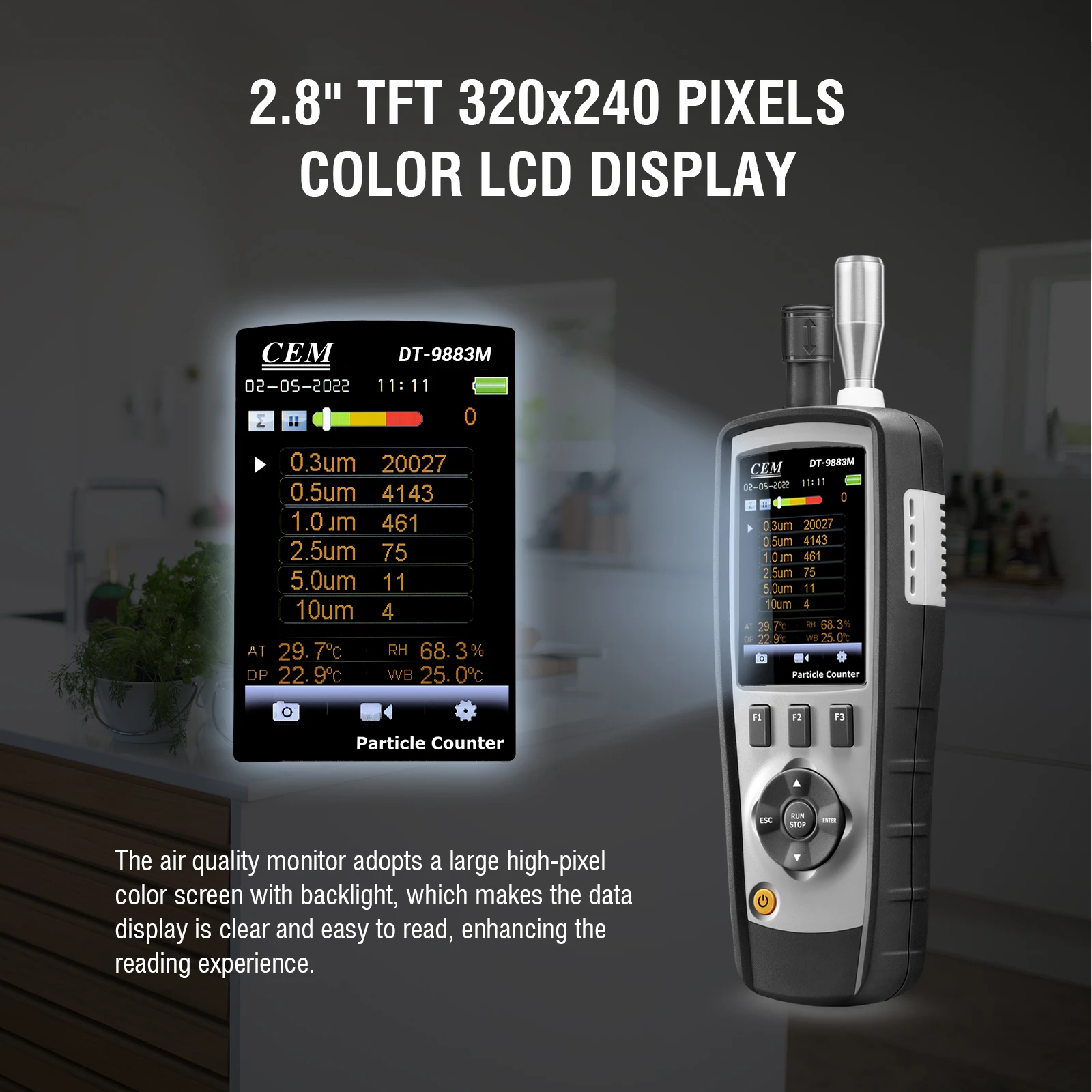 High Accuracy Compact 4 In 1 Particle Counter For Laboratory Use With Reliable Results Can Store 5000 Records
