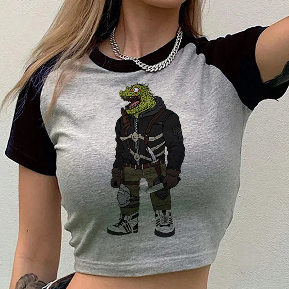 Dorohedoro crop top girl streetwear baddie dollette t-shirt emo meme korean fashion vintage cute view 2