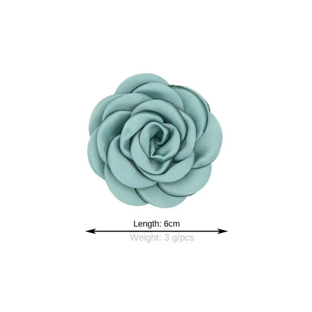 Satin Rose Fabric Artificial Flower Handmade Camellia Flower Dress Decoration Wedding Brooch Hair Accessory Clothing Accessory