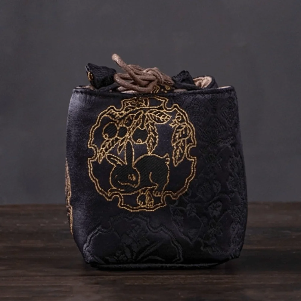 Chinese Style Brocade Tea Set Storage Bag Thickened Embroidered Teapot Storage Bag Kettle Storage Bag Chinese Tea Culture