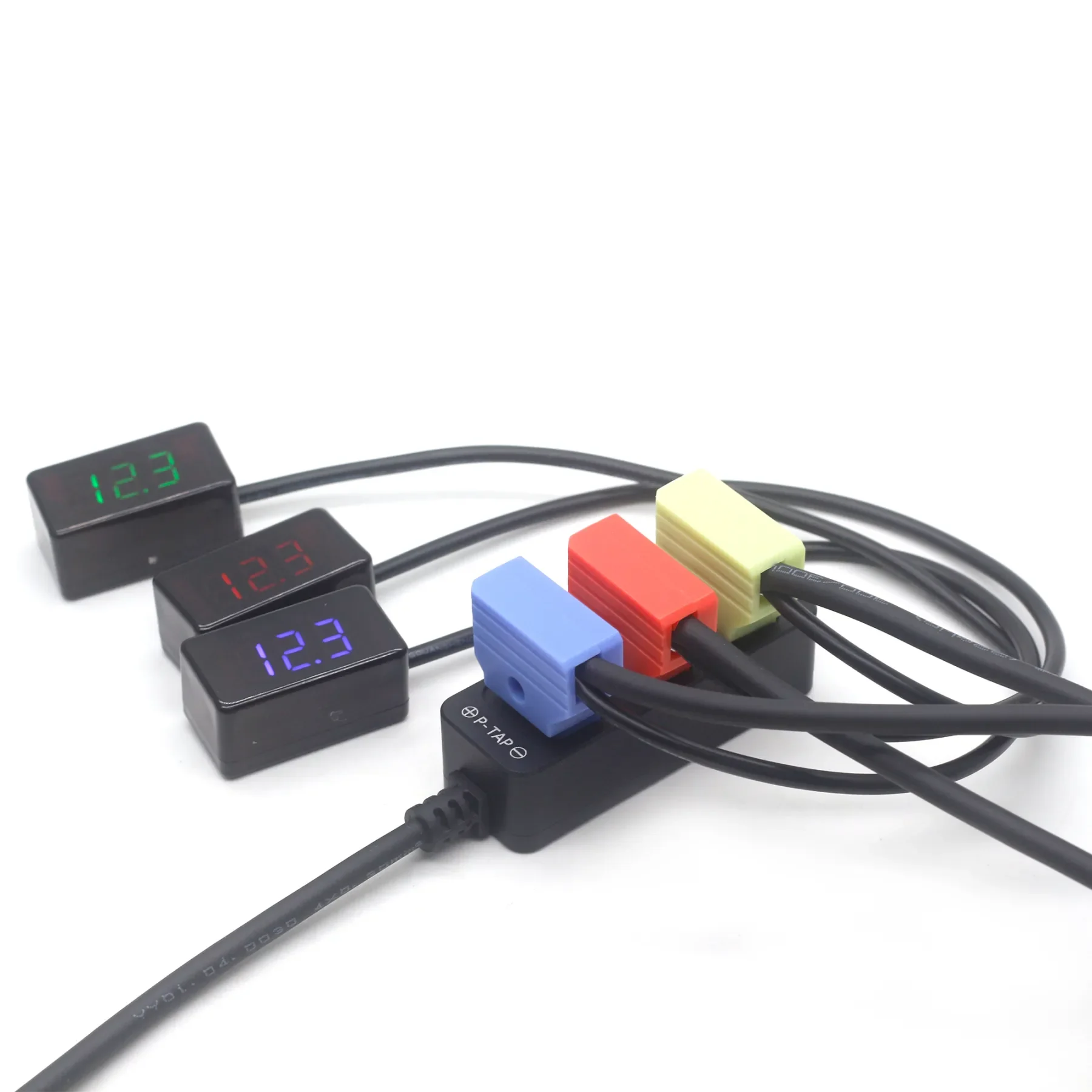 D-TAP Female to DTAP Male with Voltage Monitor Power Extension Cable for ARRI/RED/Canon Camera V-Mount Batteries