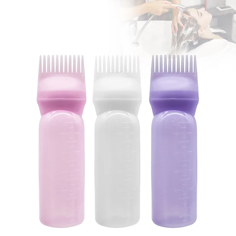 3 Colors Hair Dye Applicator Brush Bottles Dyeing Shampoo Bottle Oil Comb Hair Dye Bottle Applicator Hair Salon Styling Tool