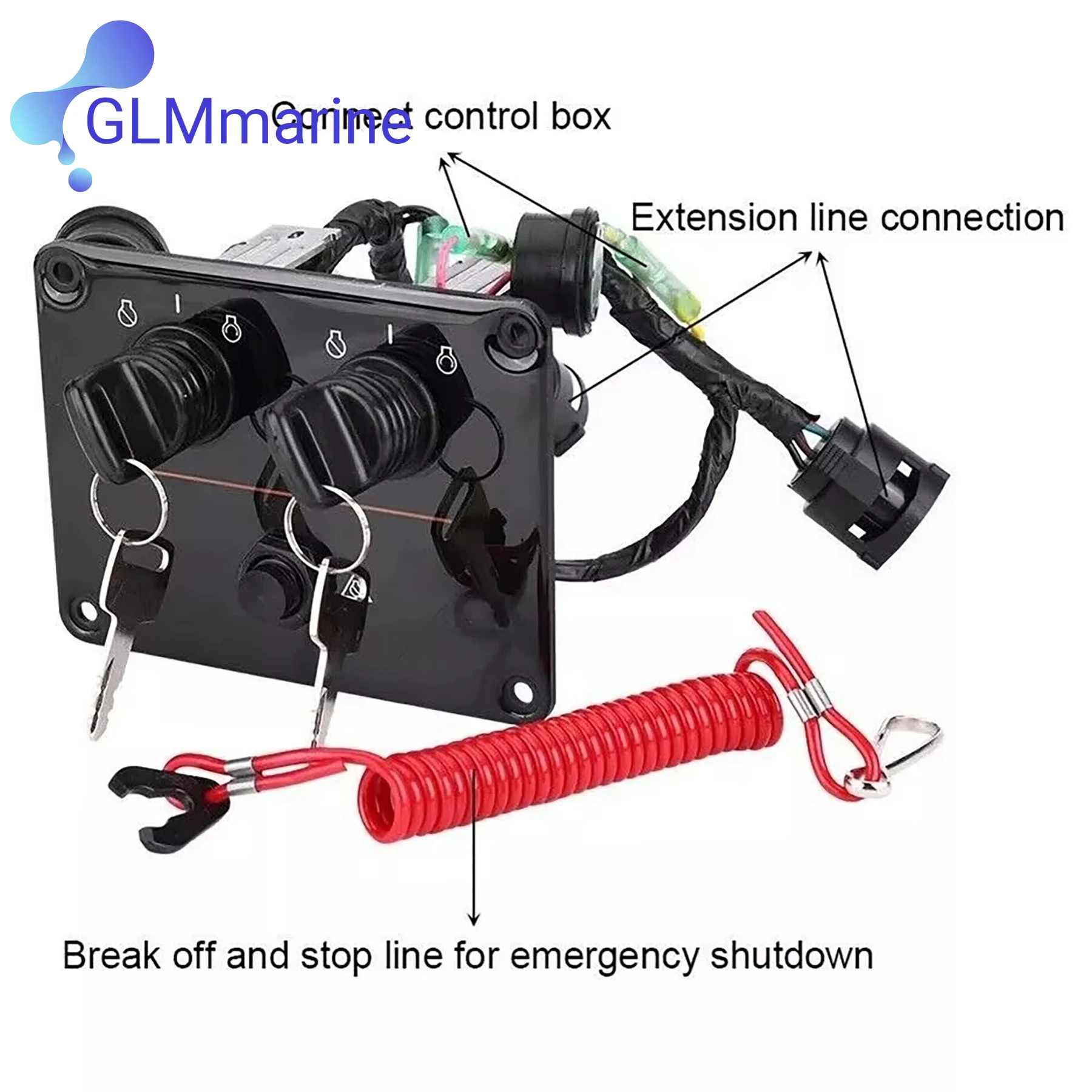 6K1-82570-08 Dual Lgnition Key Switch Assembly Panel For Yamaha Outboard Control  6K1-82570-13-00 image 6