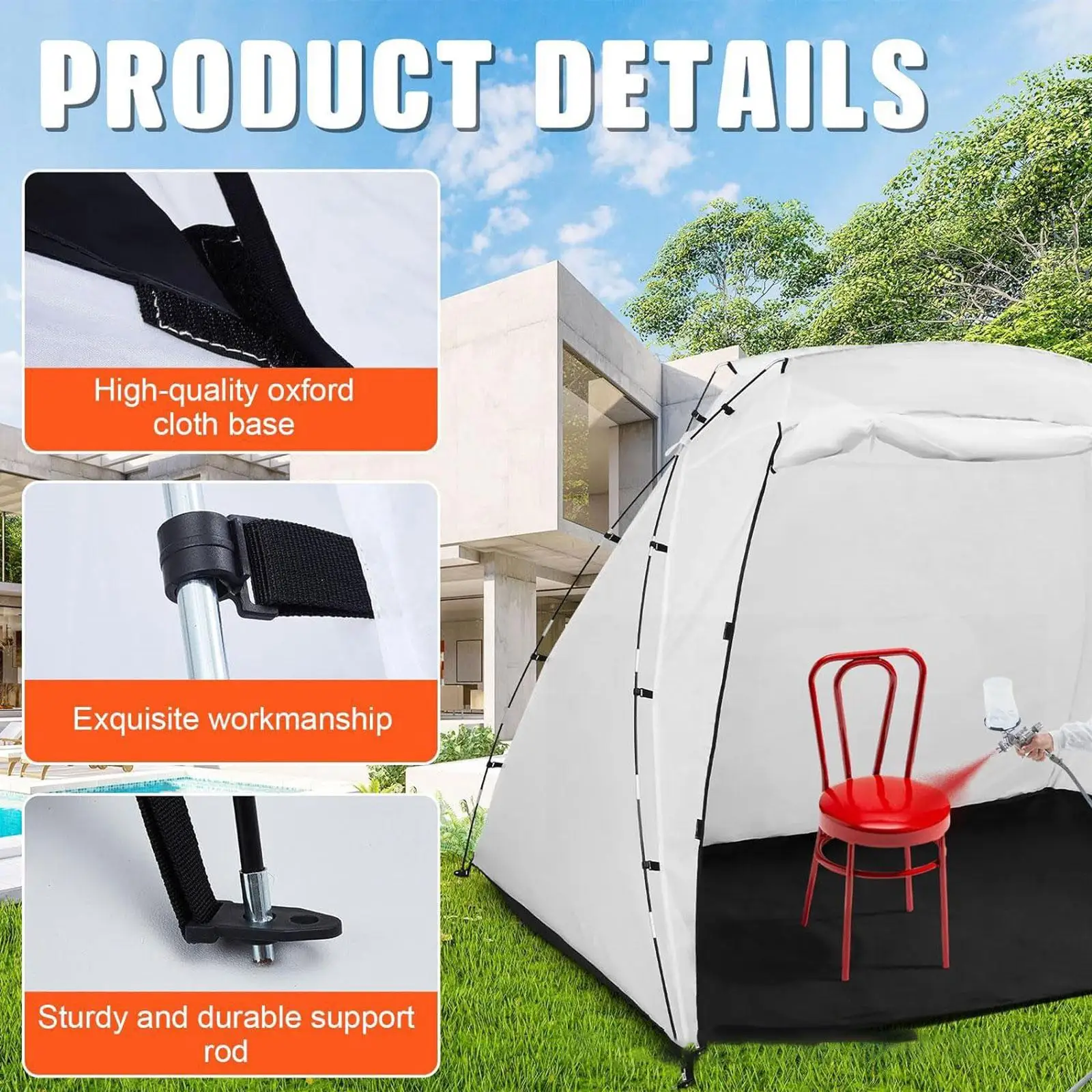 Paint Booth Tent Overspray Paint Room Windproof Large Painting Tent Station for DIY Hobby Tool Art Crafting Motorcycle Garage