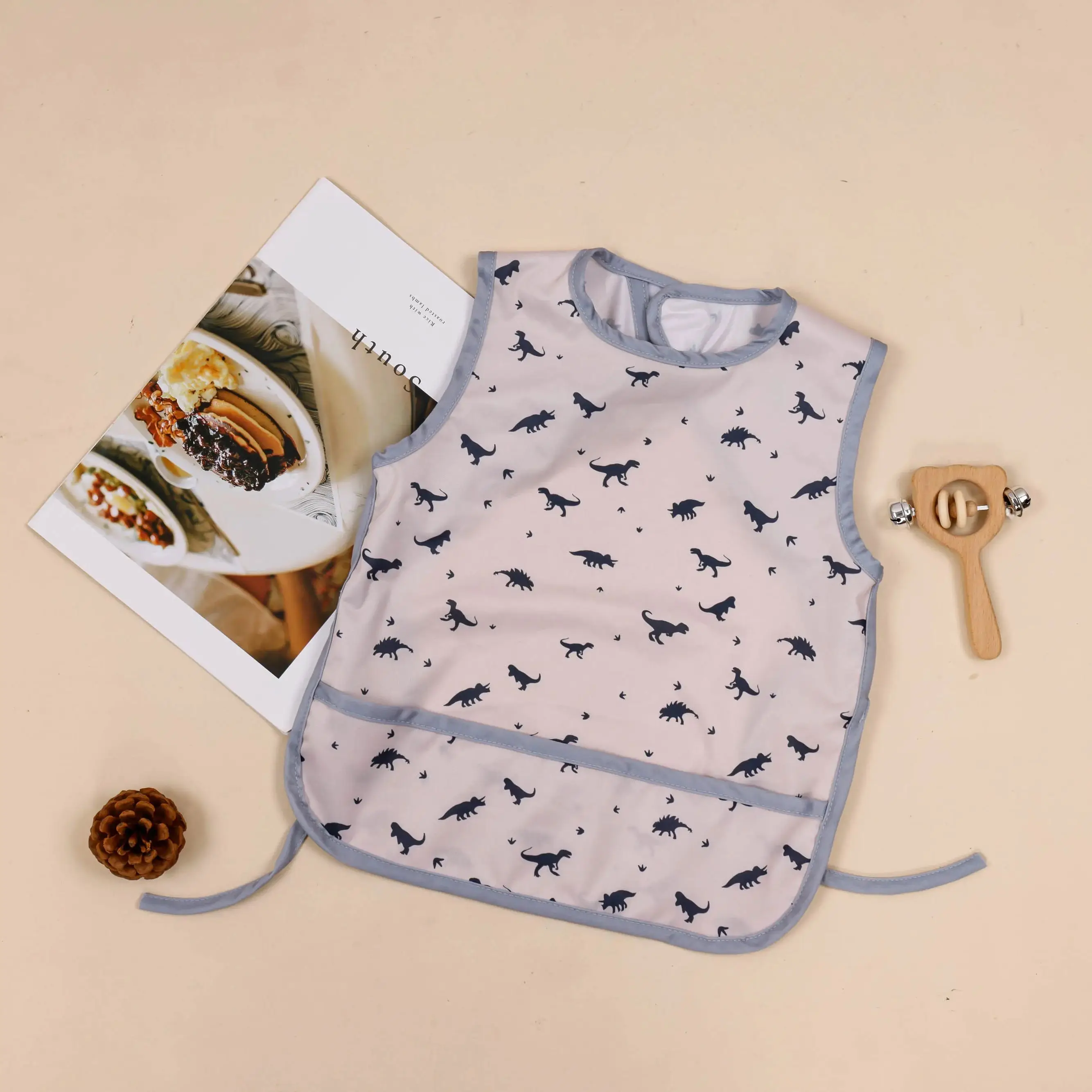 

Kangobaby Waterproof And Stain Resistant Baby Vest Baby Apron Suitable For Feeding Machine Washable (6-24M)