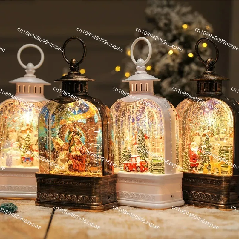 Christmas tree snowflake crystal ball music box children girl girl music box snow ornament