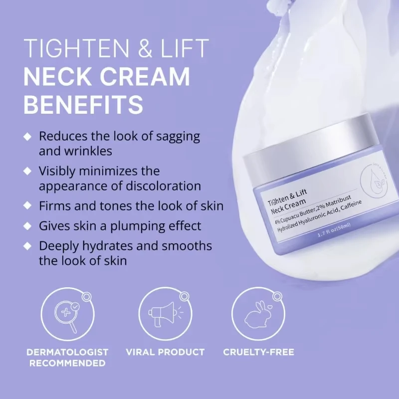 Anti Aging Neck Cream, Anti Early Aging Neck Fading, Smoothing Fine Lines, Moisturizing, Hydrating, Tender and Smooth Neck Cream