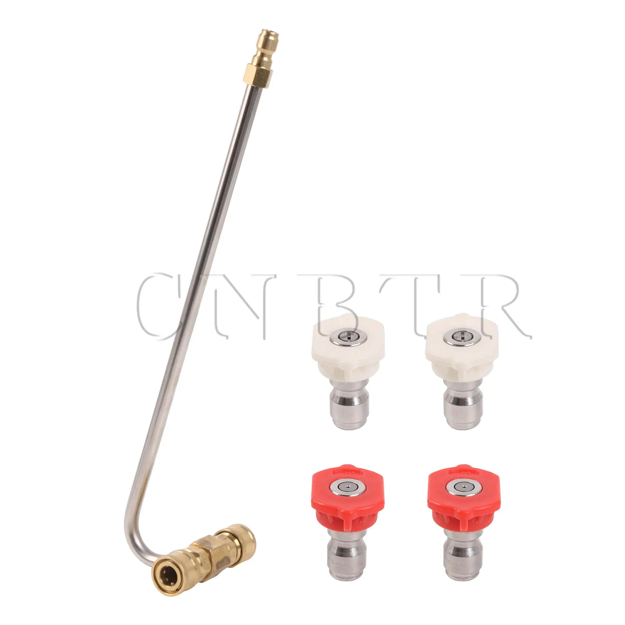 

CNBTR Pressure Power Washer Extension Wand Attachment 1/4 Inch Inner Dia 5000PSI Set