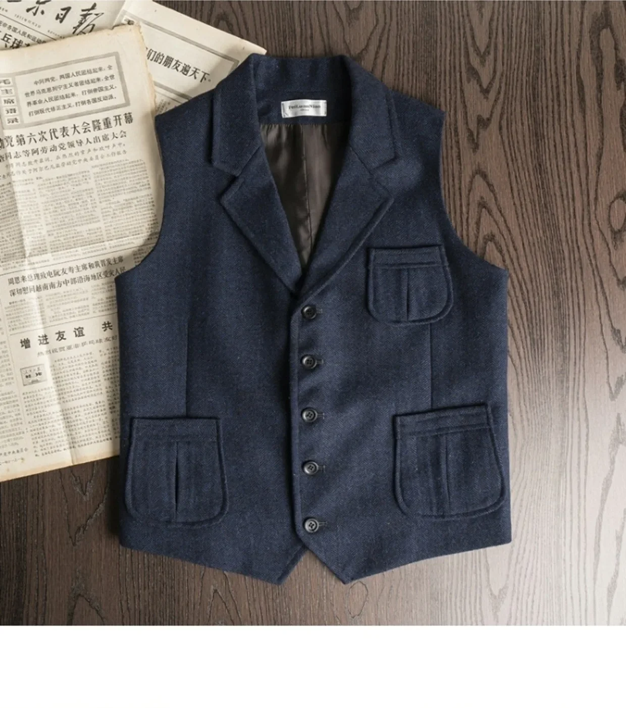 سترة الرجال الخريف والشتاء سليم صالح الرجعية متعرجة دعوى طوق سترة الأوروبية والأمريكية الكاكي تويد سترة #6