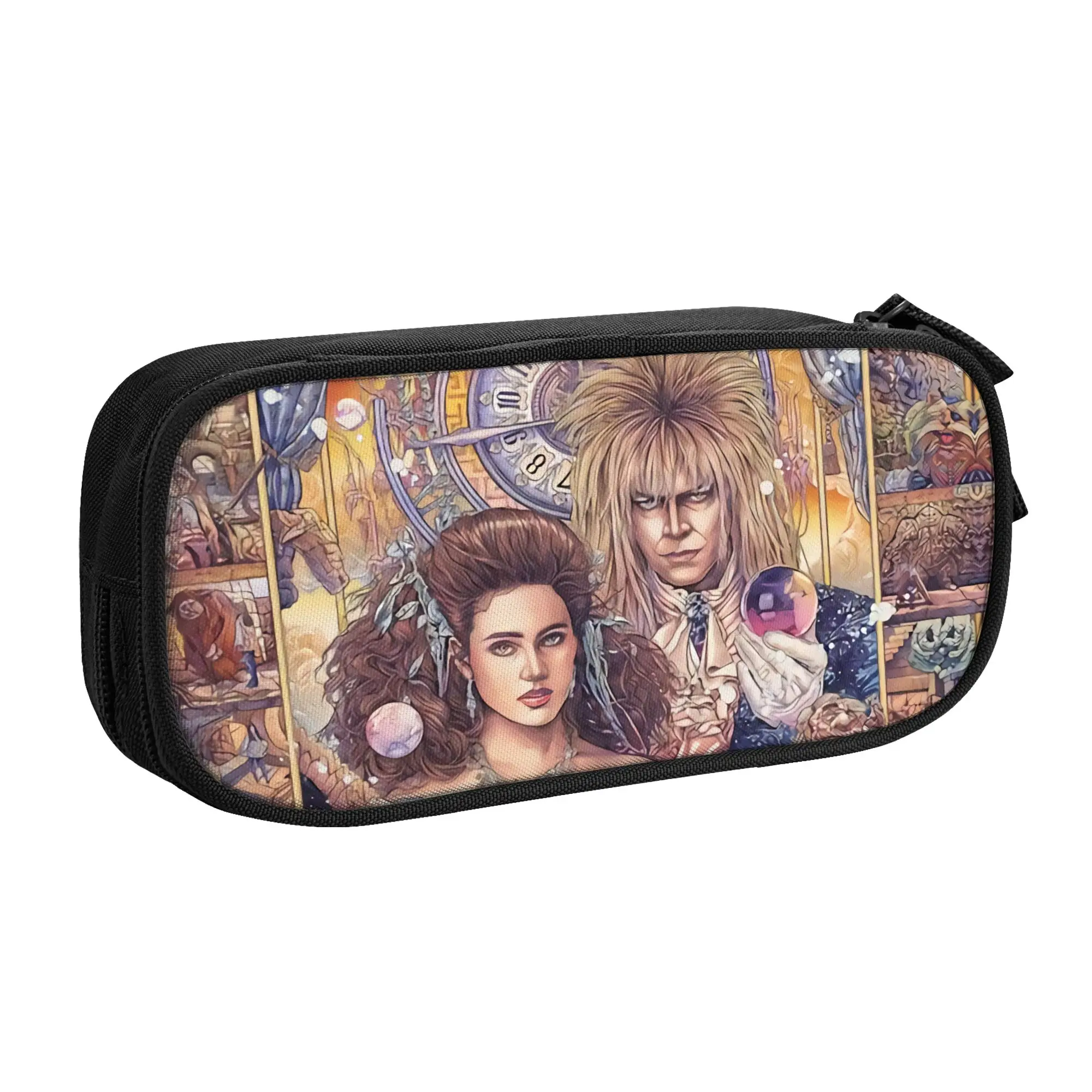 Kawaii Fantasy Film L-Labyrinths Pencil Case for Girl Boy Large Capacity Jareth The Goblin King Movie Pencil Box Stationery