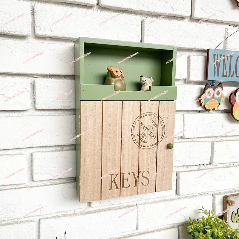 Countryside Small Fresh Multi-functional Key Box Wall Mounted Household Wall Decoration Practical Wall Decoration Key Hanging