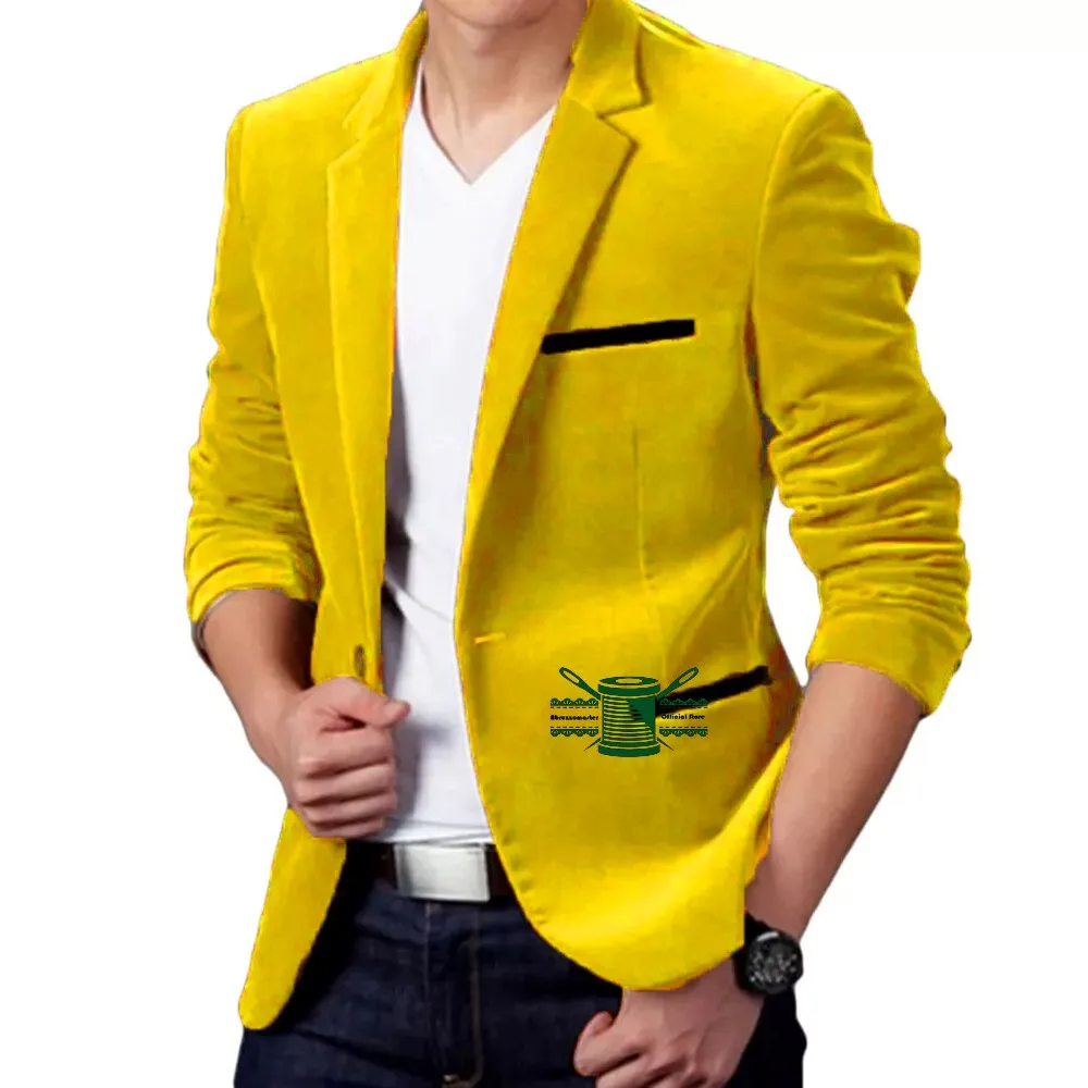 

Corduroy Men's Blazer Slim Fit Suit Jacket Classic Business Casual Coat Fashion Corduroy Suit jacket