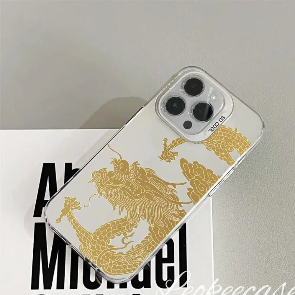 Chinese dragon Phone Case Color electrosilvering IPhone16 11 14 15 12 Pro 11 Plus 13 Pro MAX iphone Drop case