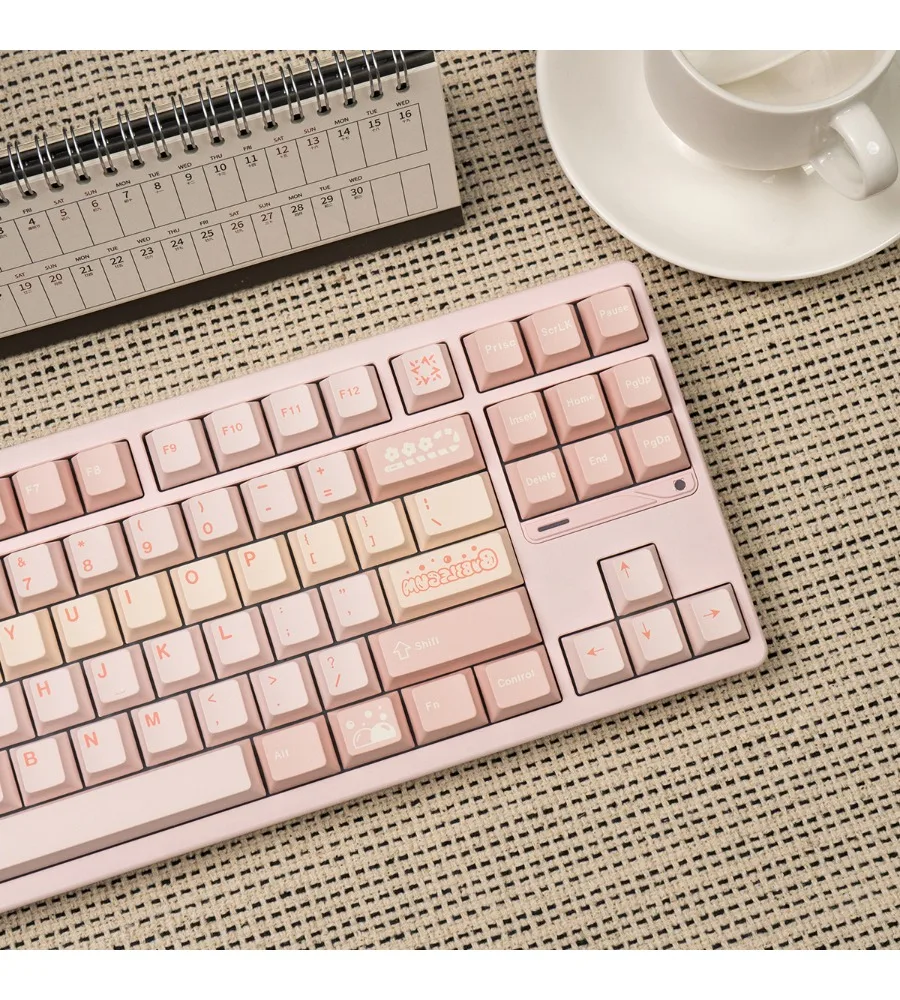 Keycap PBT hot sublimation customized original factory suitable wooting/Meijia lion and other minimalist light pink mechanical