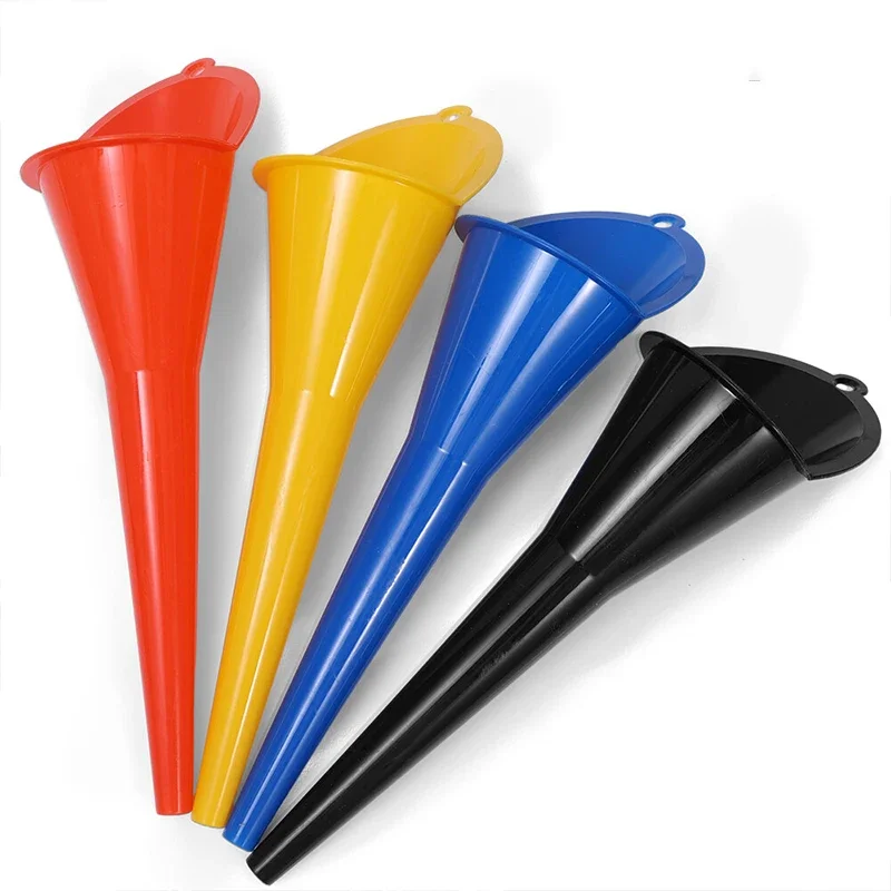 1pc Plastic Long Stem Funnel Universal Car Motorcycle Gasoline Oil Filling Tool Black Blue Red Orange Multi-color Refuel Funnels