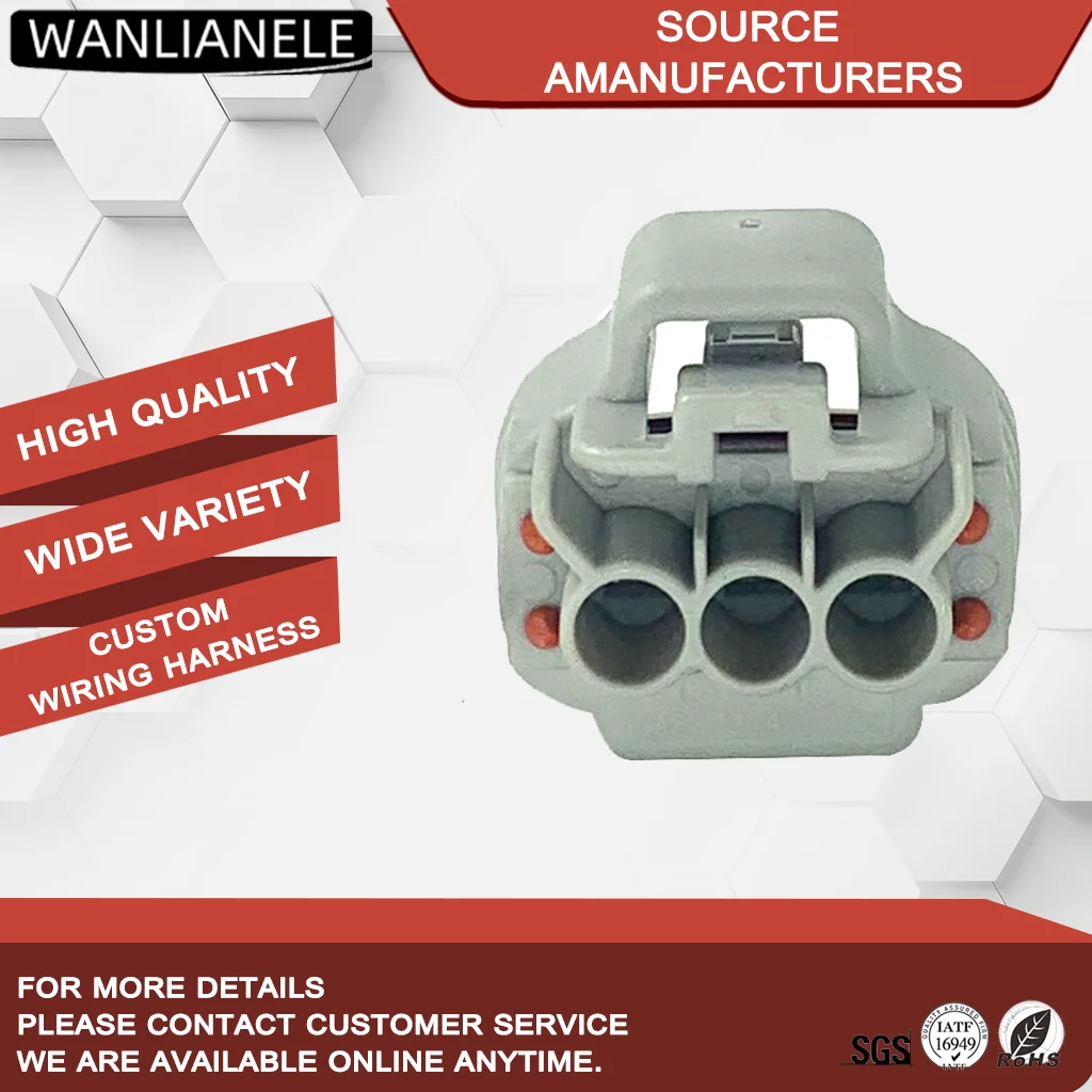 50 Sets 3 Pin Sealed Waterproof Female electrical cable connectors Auto Connector Car Connector DS-BN-3F-GR 9098-11143