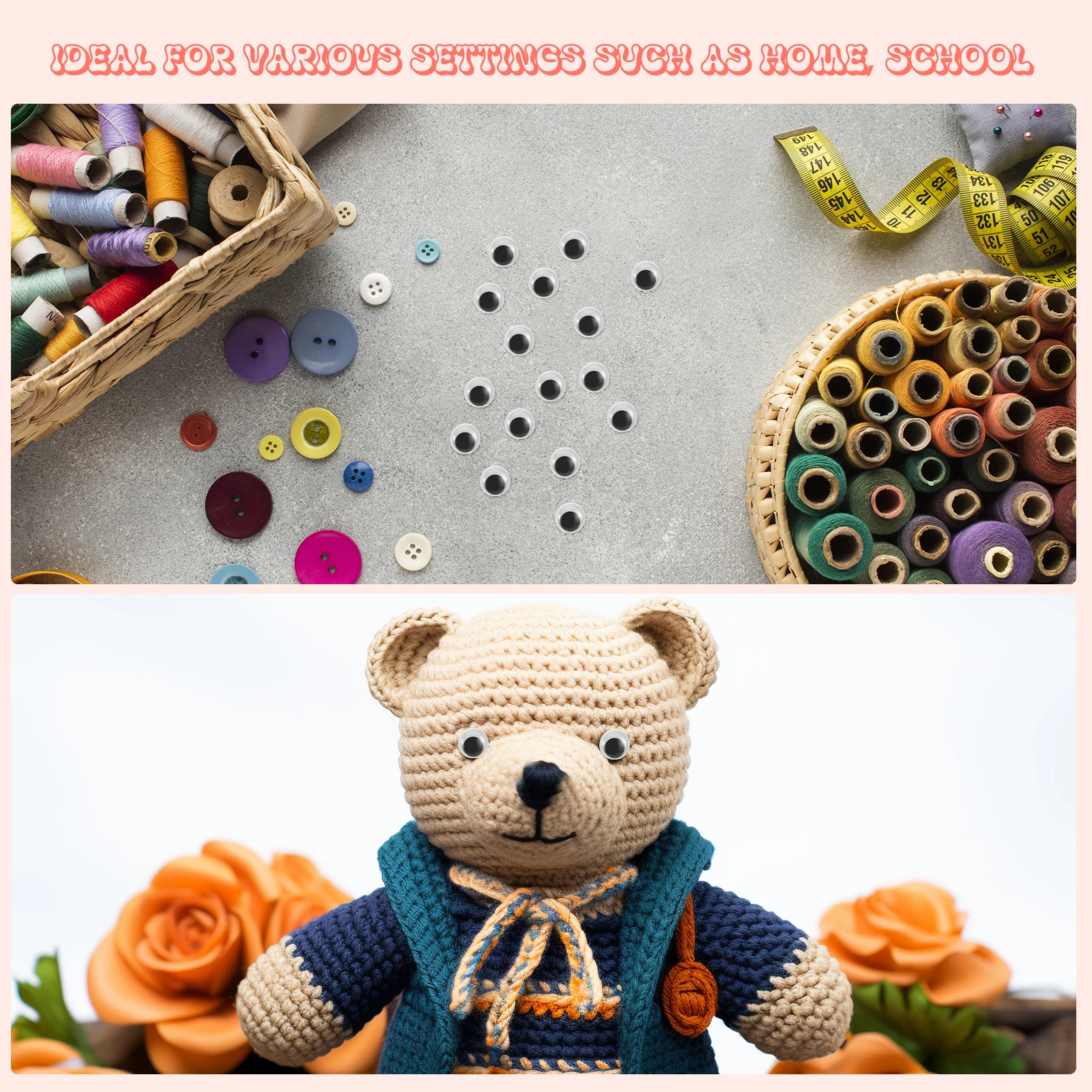 

50Pcs 18Mm Realistic Movable Craft Eyes Plastic Safety Eyes for Crochet Stuffed Animal Bear Making Supplies Craft Eyeballs