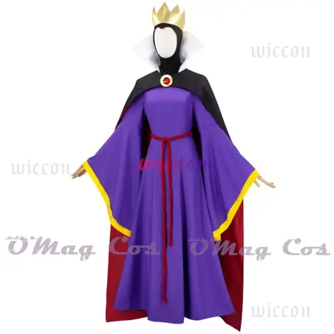 Snow Cos White Evil Queen Cosplay-kostym med krona Evil Queen-kostym Skurkig kvinna Cosplay-kostym Halloween-kostymer 6 best sales ond drottning kostym - №1