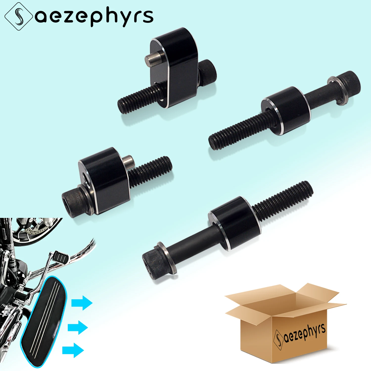 

Motorcycle 1'' Driver Front Floorboard Foot Pedal Extension Spacer Kit Harley Touring CVO Electra Street Glide FLHTK Road King