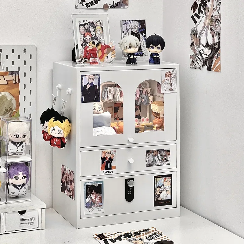 Dongha Eating Valley Man Desktop Small Pain Cabinet Desk Drawer Type Cotton Doll Doll Millet Layered Iron Storage Cabinet