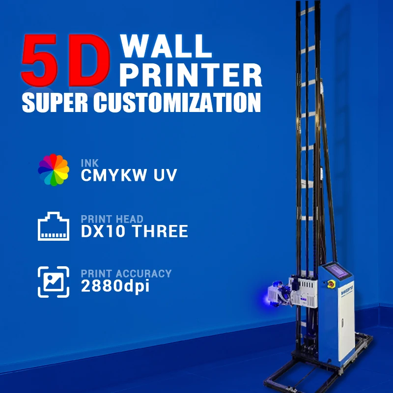 BK-UP600 Plus Vertical 3D Photo UV Wall Printing Inkjet Machine For Mural Painting UV CMYKW Wall Printer