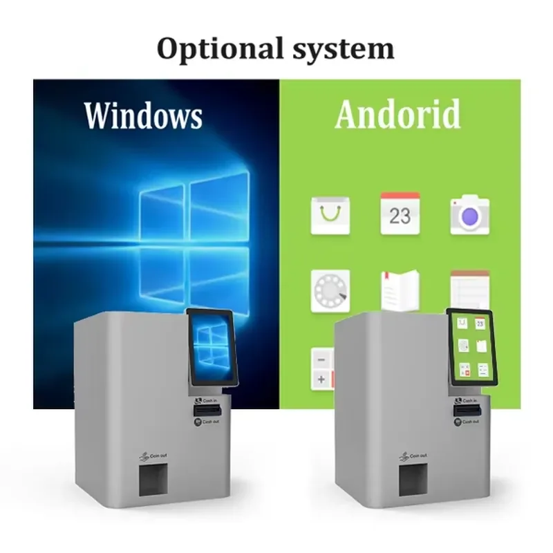 for Estar Desktop Cash Coin Payment Kiosk Touch Screen with Barcode Scanner Coin Acceptor for Mall