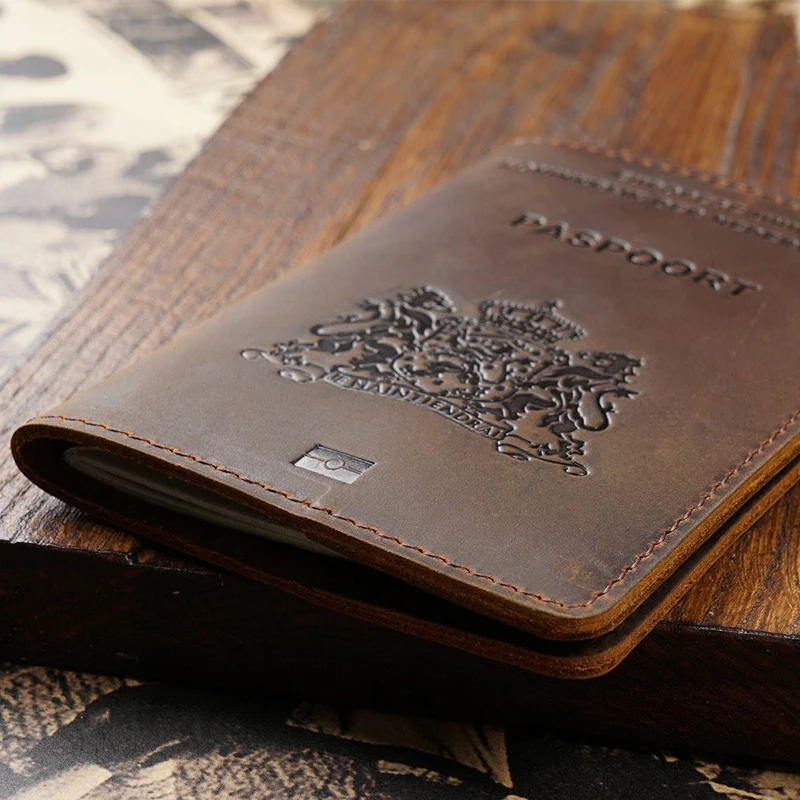 Dutch Passport Cover - Genuine Leather Netherlands Travel Wallet with Credit Card Slots & RFID Blocking