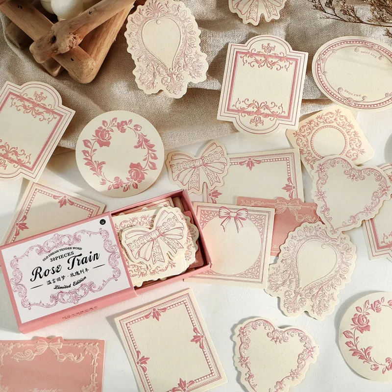 Journal Go 30pcs Vintage Memo Pads Paper DIY Scrapbooking Art Collage Junk Journal Material Paper Retro Message Notes Paper