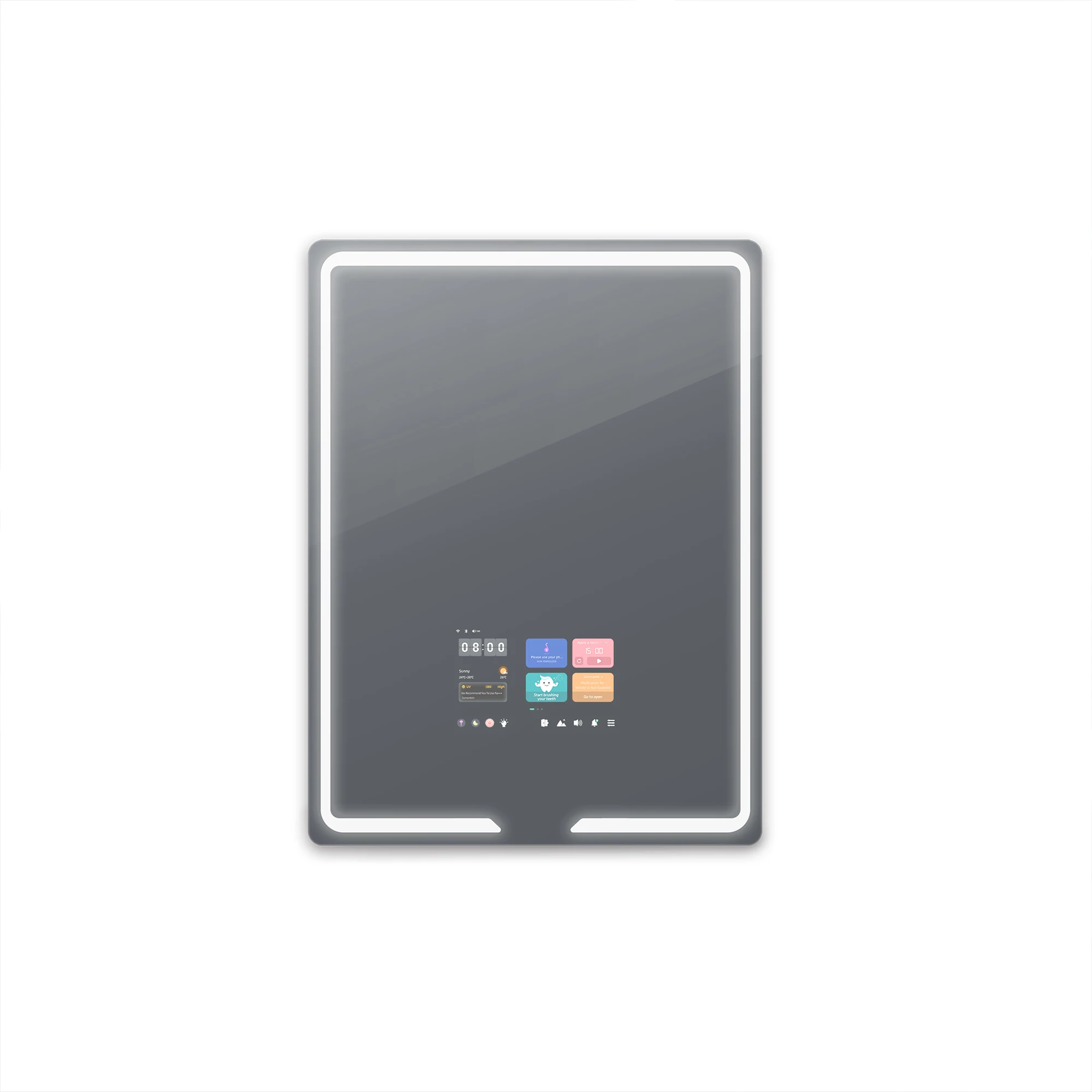 Mirror Smart Touch Mirror LED Lighting YouTube Smart TV Anti-Fog Wall Mounted Home Bathroom Mirror