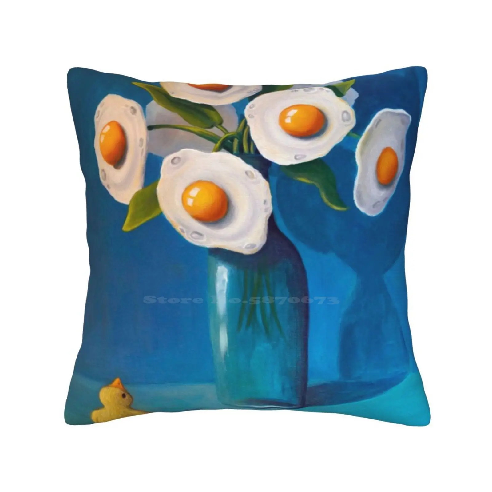 The Complexity Of Being Fashion Sofa Throw Pillow Cover Pillowcase Eggs Tank Chicken Flowers Thought Provoking Blue