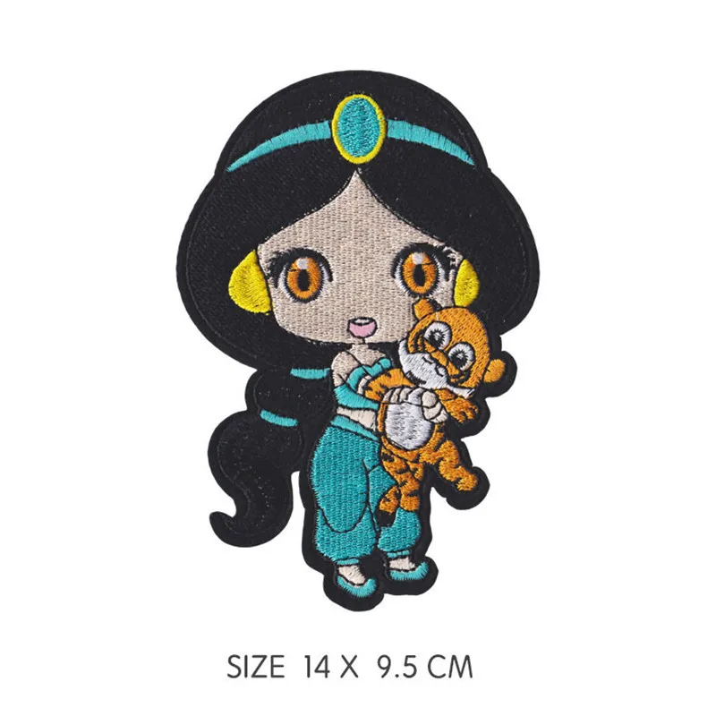 Elsa Belle Mulan Princess Embroidery Patches children women For Clothing DIY on Fabric Badge DIY Apparel Accessories